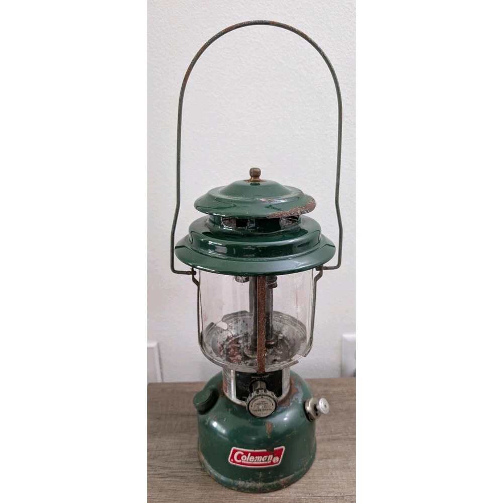 Coleman 220H Vintage 2-Mantle Lantern 1973 Green Camping Generator Parts/Repair